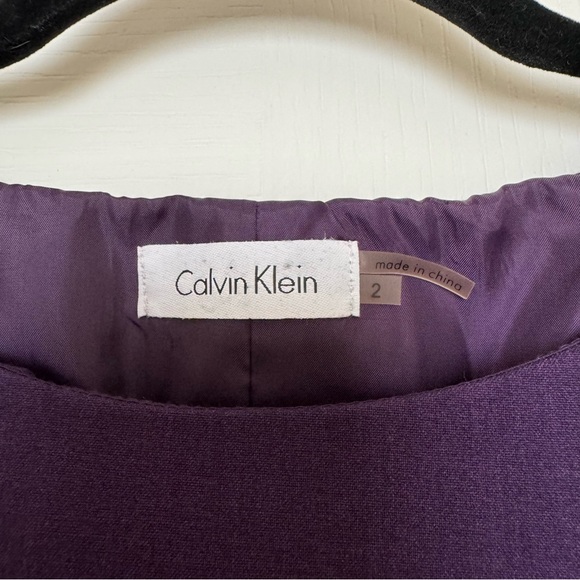 Calvin Klein Purple Belted Dress Size 2 - Picture 3 of 3